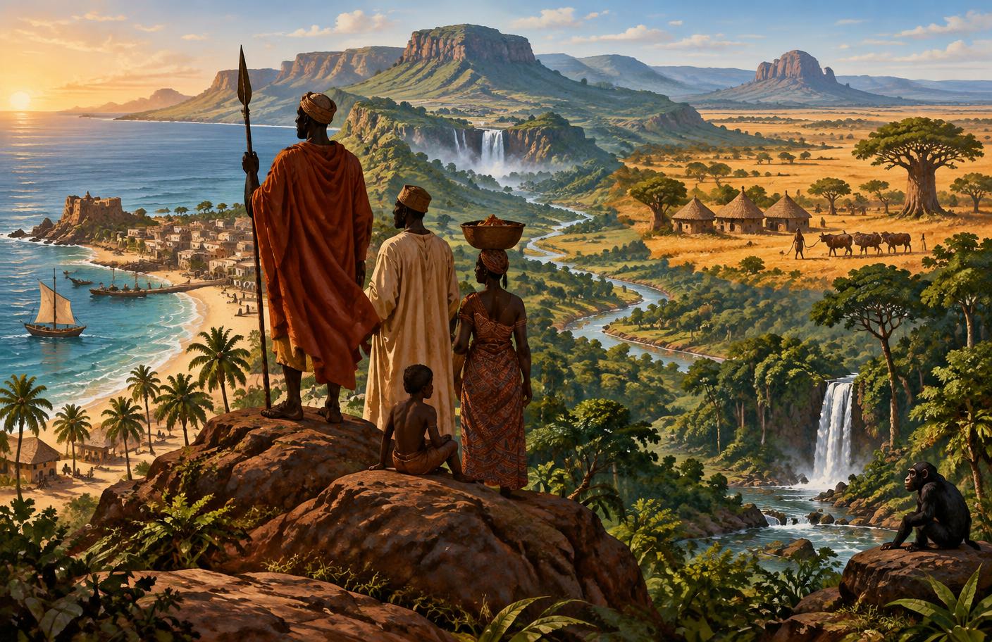 Représentation artistique des paysages naturels de Guinée